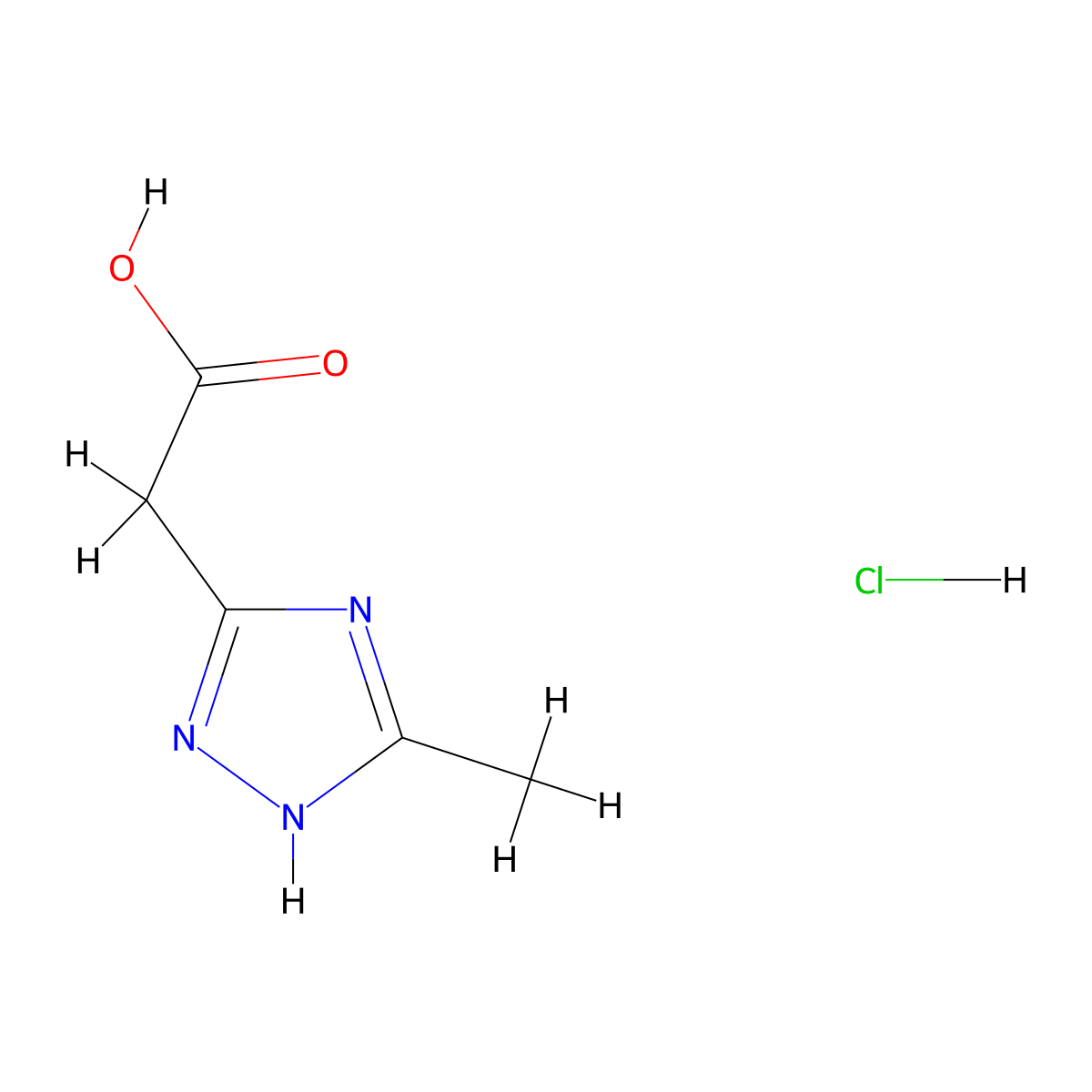 2-(5-Methyl-4H-1,2,4-triazol-3-yl)acetic acid hydrochloride molecular structure, CAS 1955505-73-3