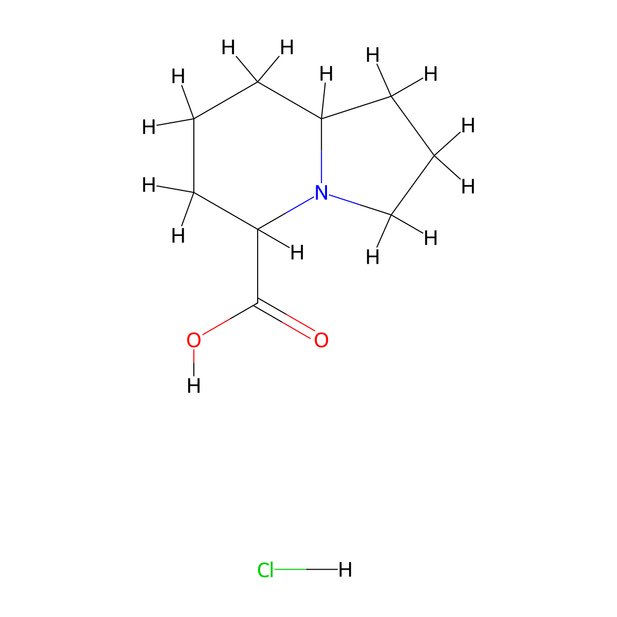 Octahydroindolizine-5-carboxylic acid hydrochloride molecular structure, CAS 1955505-74-4