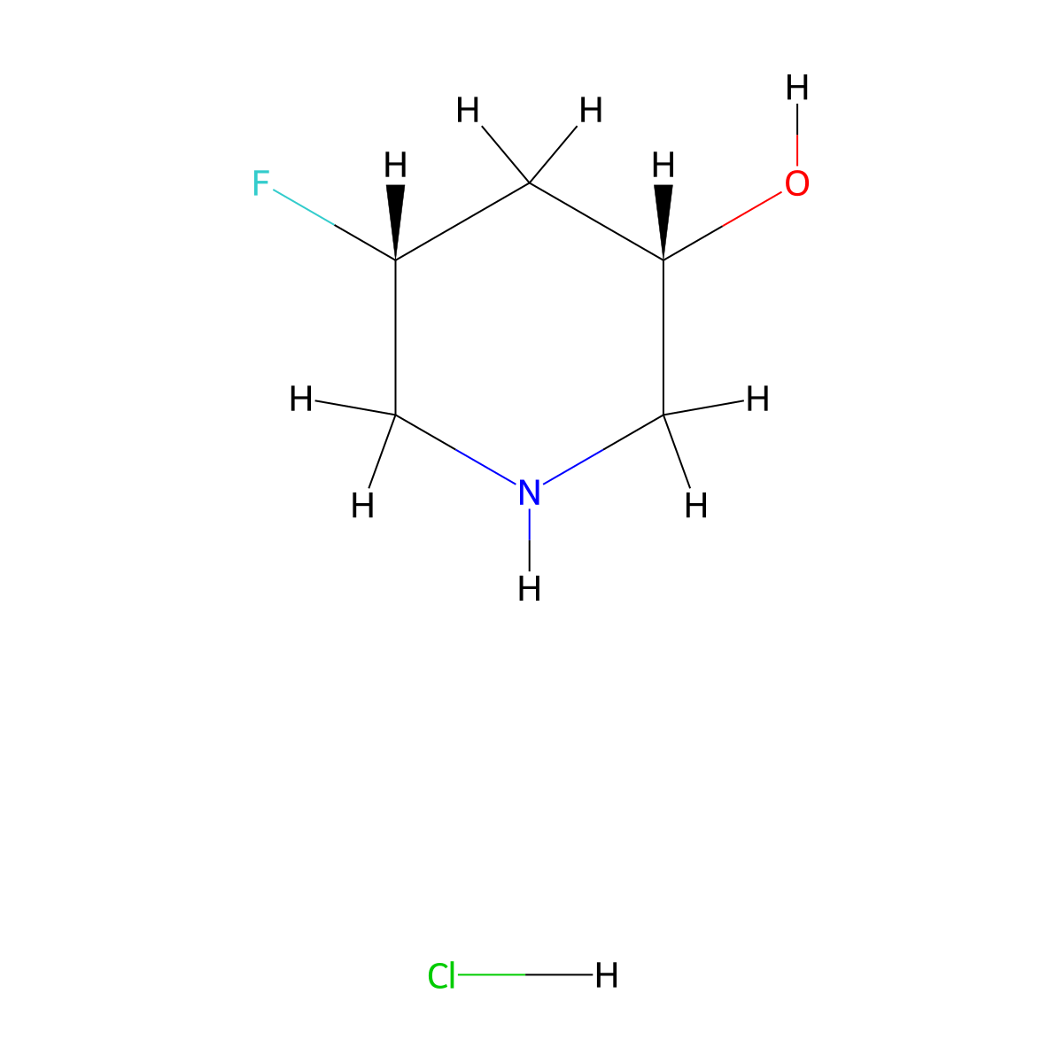 (3S,5R)-5-fluoropiperidin-3-ol hydrochloride molecular structure, CAS 1955505-76-6
