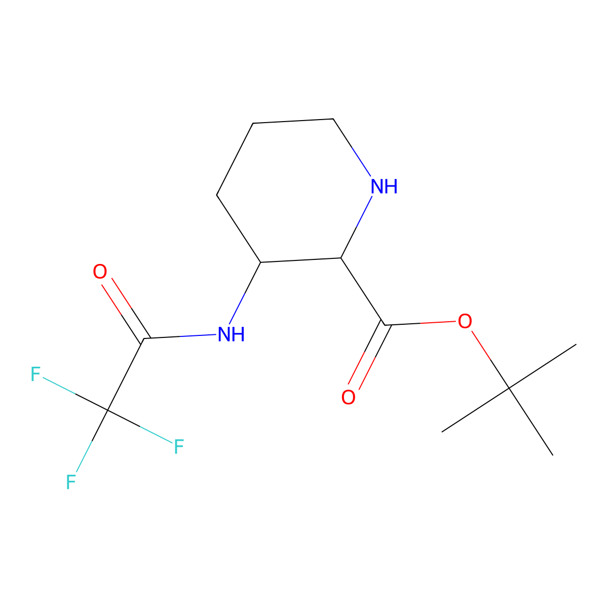 Tert-butyl 3-(trifluoroacetamido)piperidine-2-carboxylate molecular structure, CAS 1955505-83-5