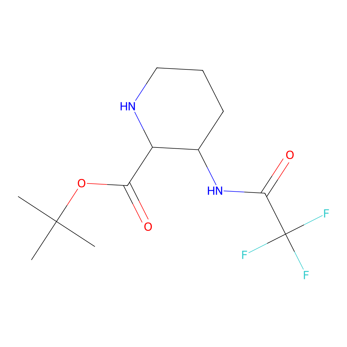 Tert-butyl 3-(trifluoroacetamido)piperidine-2-carboxylate molecular structure, CAS 1955505-83-5