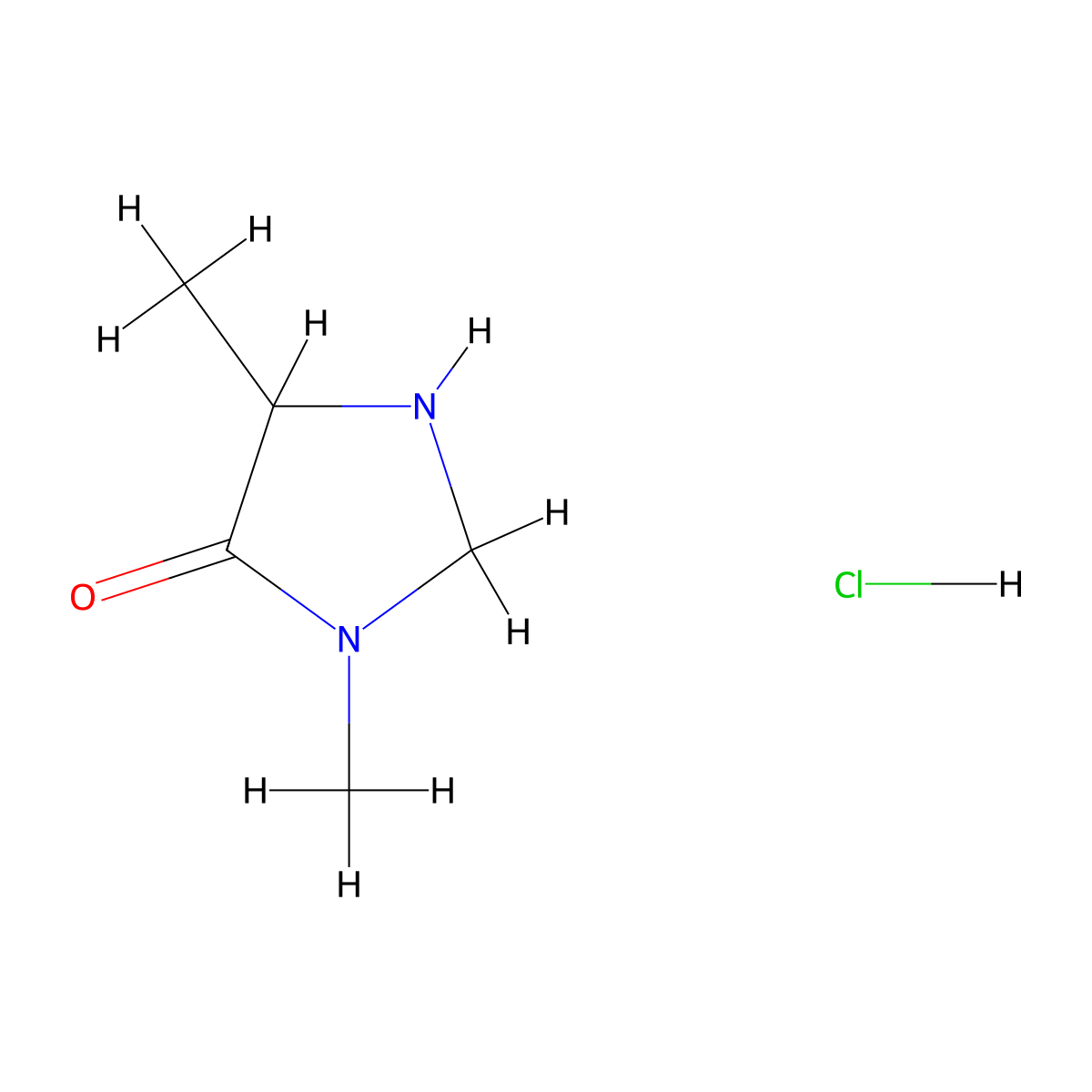 3,5-Dimethylimidazolidin-4-one hydrochloride molecular structure, CAS 1955505-91-5
