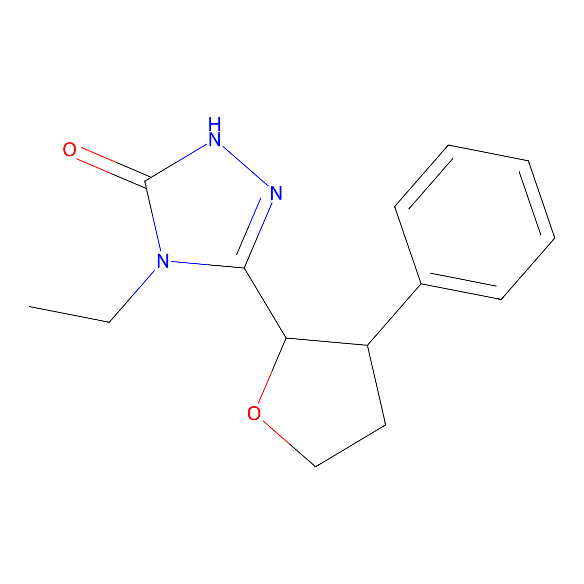4-ethyl-3-(3-phenyloxolan-2-yl)-4,5-dihydro-1H-1,2,4-triazol-5-one molecular structure, CAS 1955505-92-6