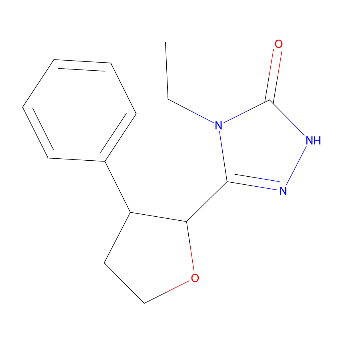 4-ethyl-3-(3-phenyloxolan-2-yl)-4,5-dihydro-1H-1,2,4-triazol-5-one molecular structure, CAS 1955505-92-6