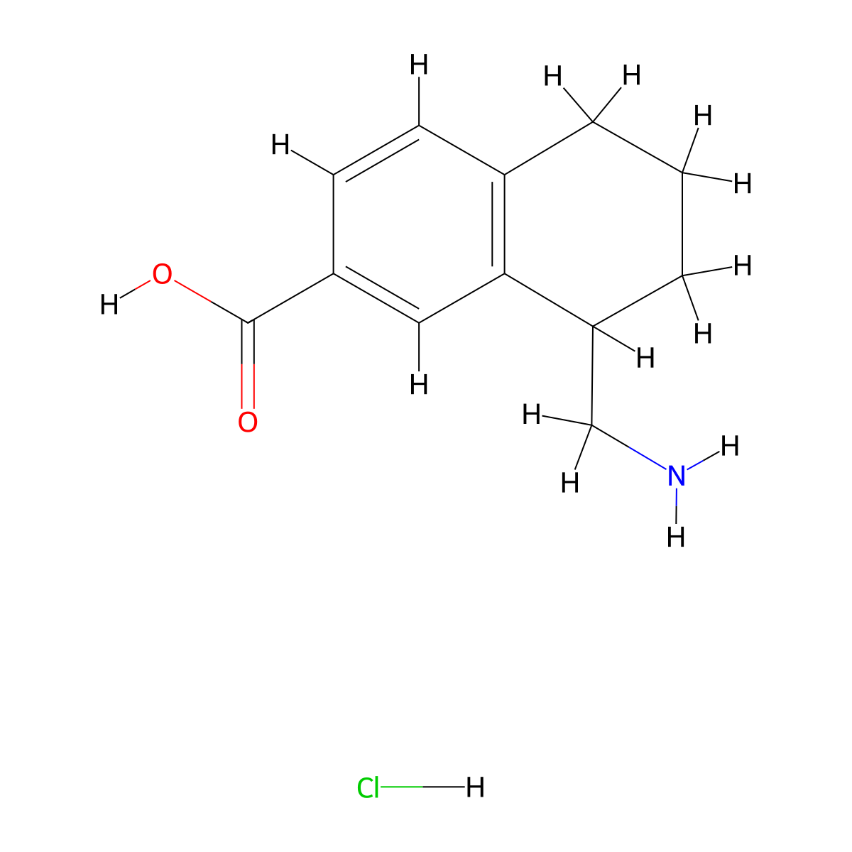 8-(Aminomethyl)-5,6,7,8-tetrahydronaphthalene-2-carboxylic acid hydrochloride molecular structure, CAS 1955506-03-2