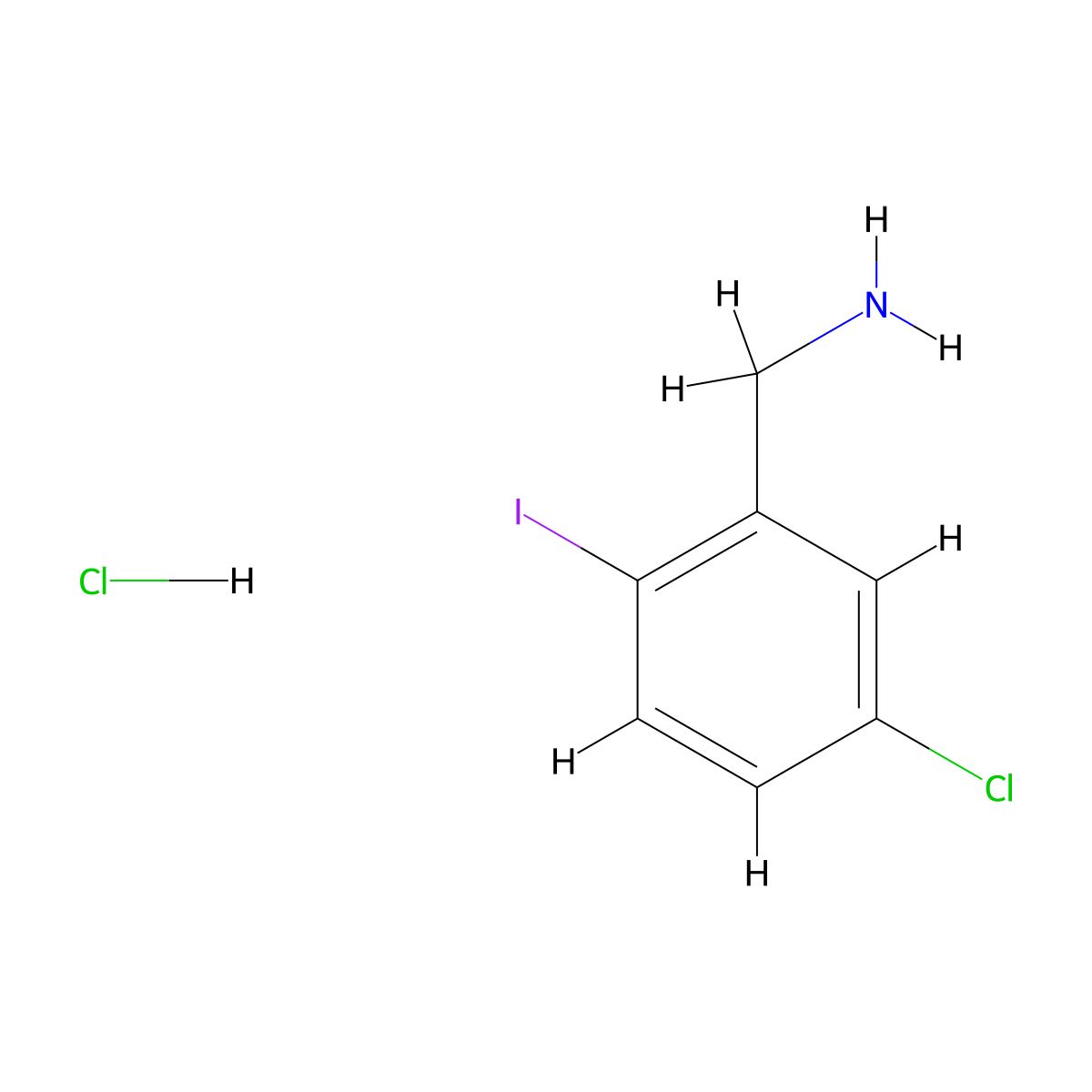 1-(5-Chloro-2-iodophenyl)methanamine hydrochloride molecular structure, CAS 1955506-08-7