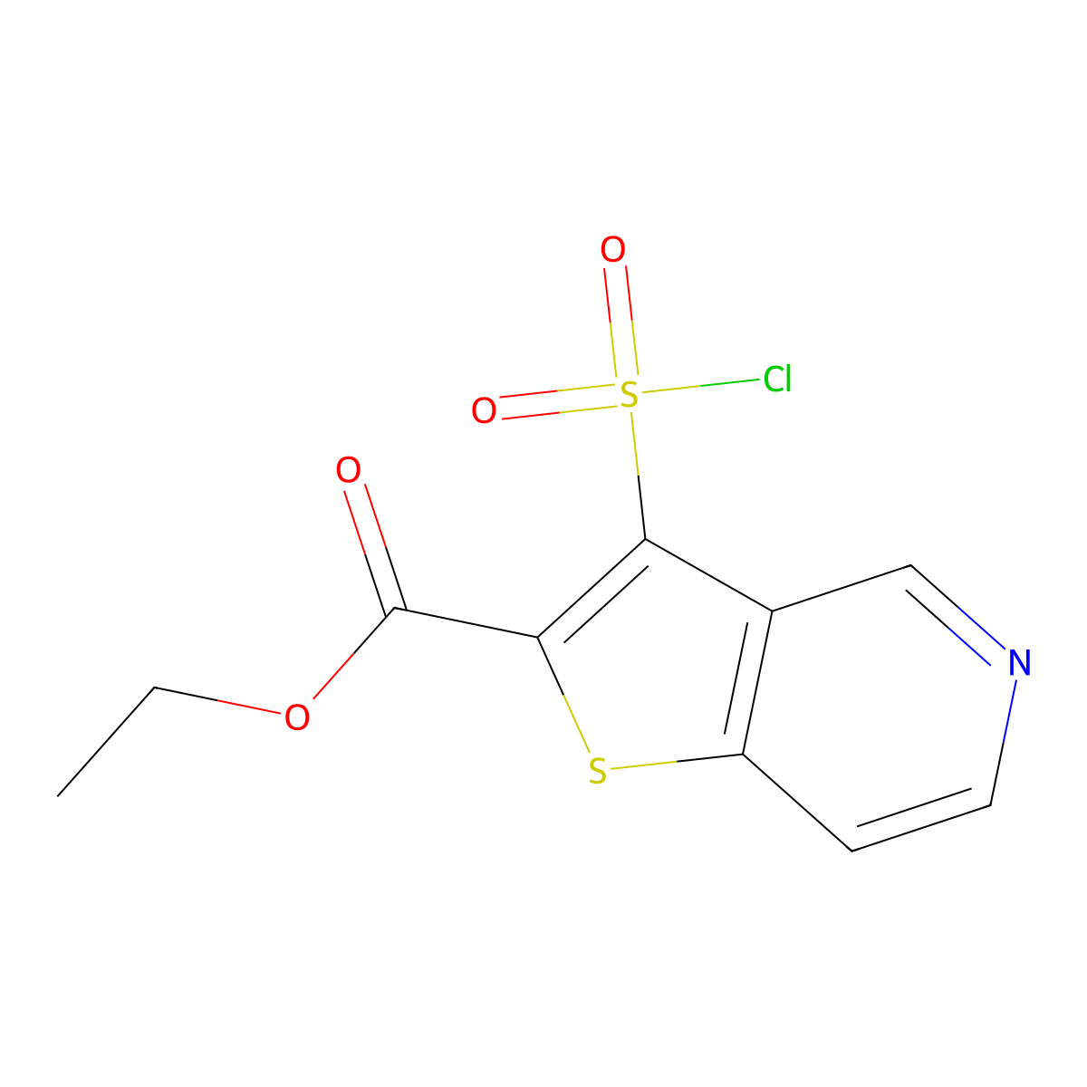 Ethyl 3-(chlorosulfonyl)thieno[3,2-c]pyridine-2-carboxylate molecular structure, CAS 1955506-12-3