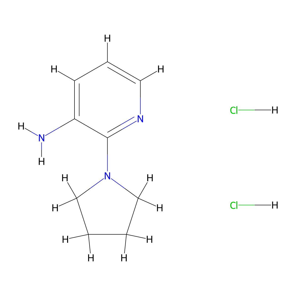 2-(Pyrrolidin-1-yl)pyridin-3-amine dihydrochloride molecular structure, CAS 1955506-19-0