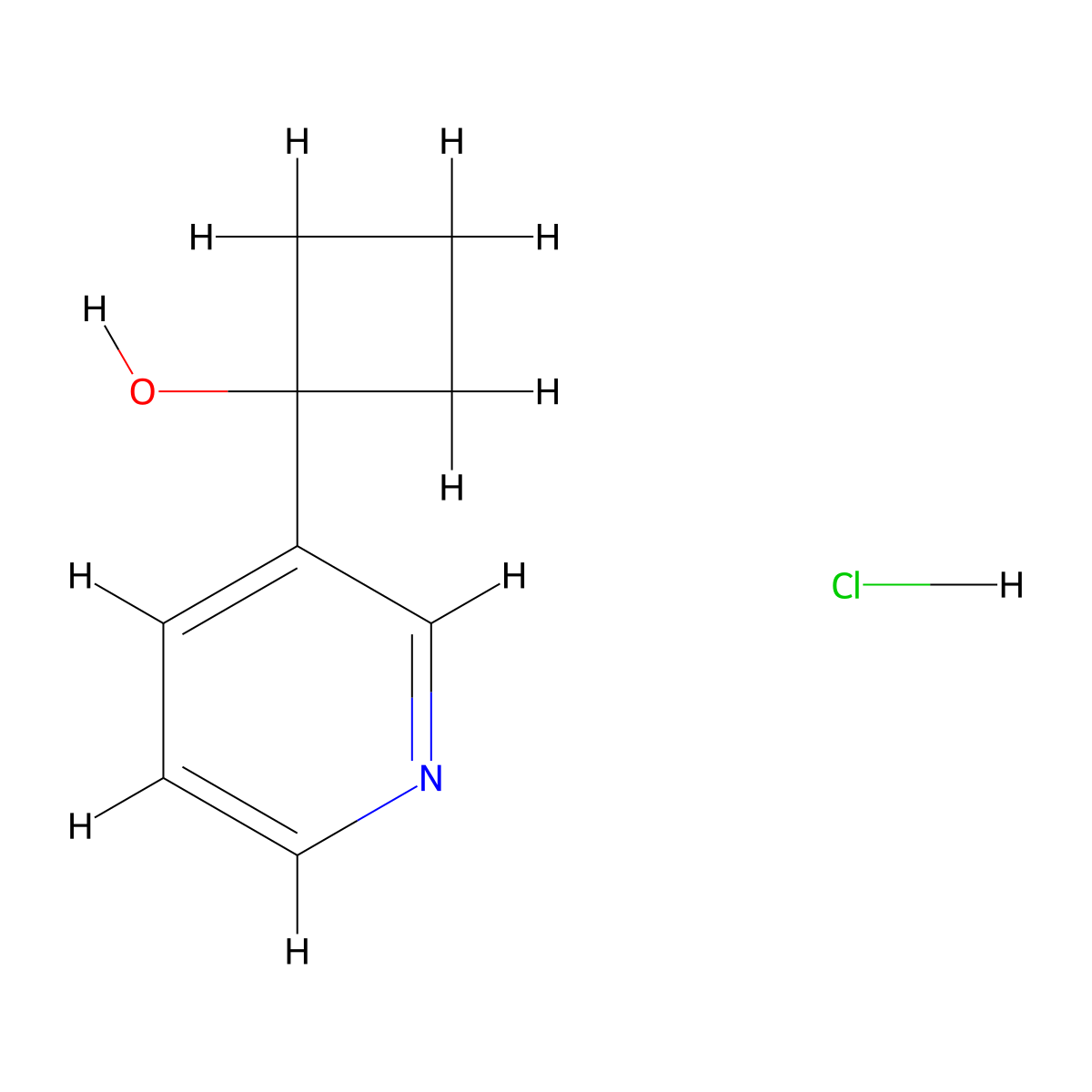1-(Pyridin-3-yl)cyclobutan-1-ol hydrochloride molecular structure, CAS 1955506-22-5