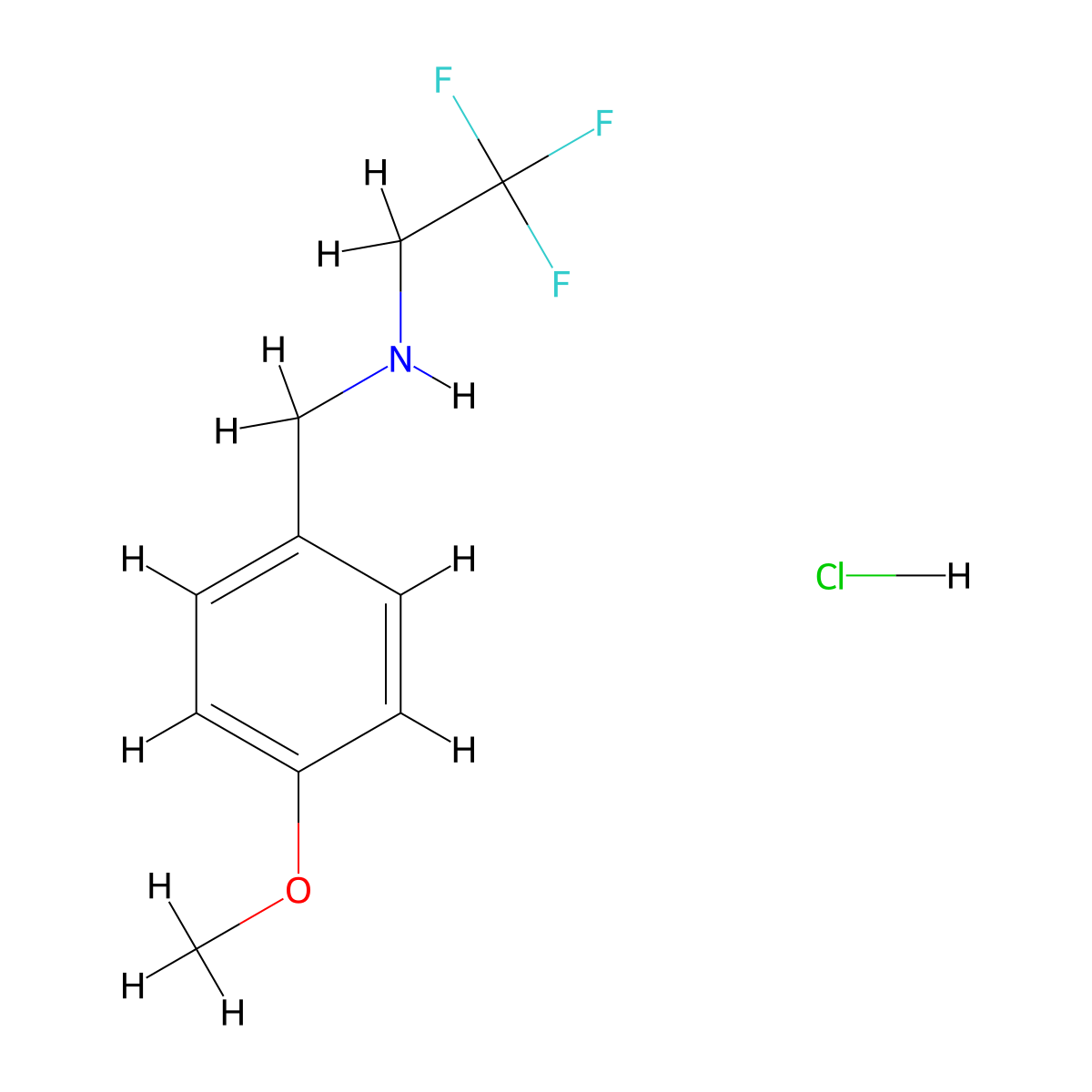 [(4-Methoxyphenyl)methyl](2,2,2-trifluoroethyl)amine hydrochloride molecular structure, CAS 1955506-23-6