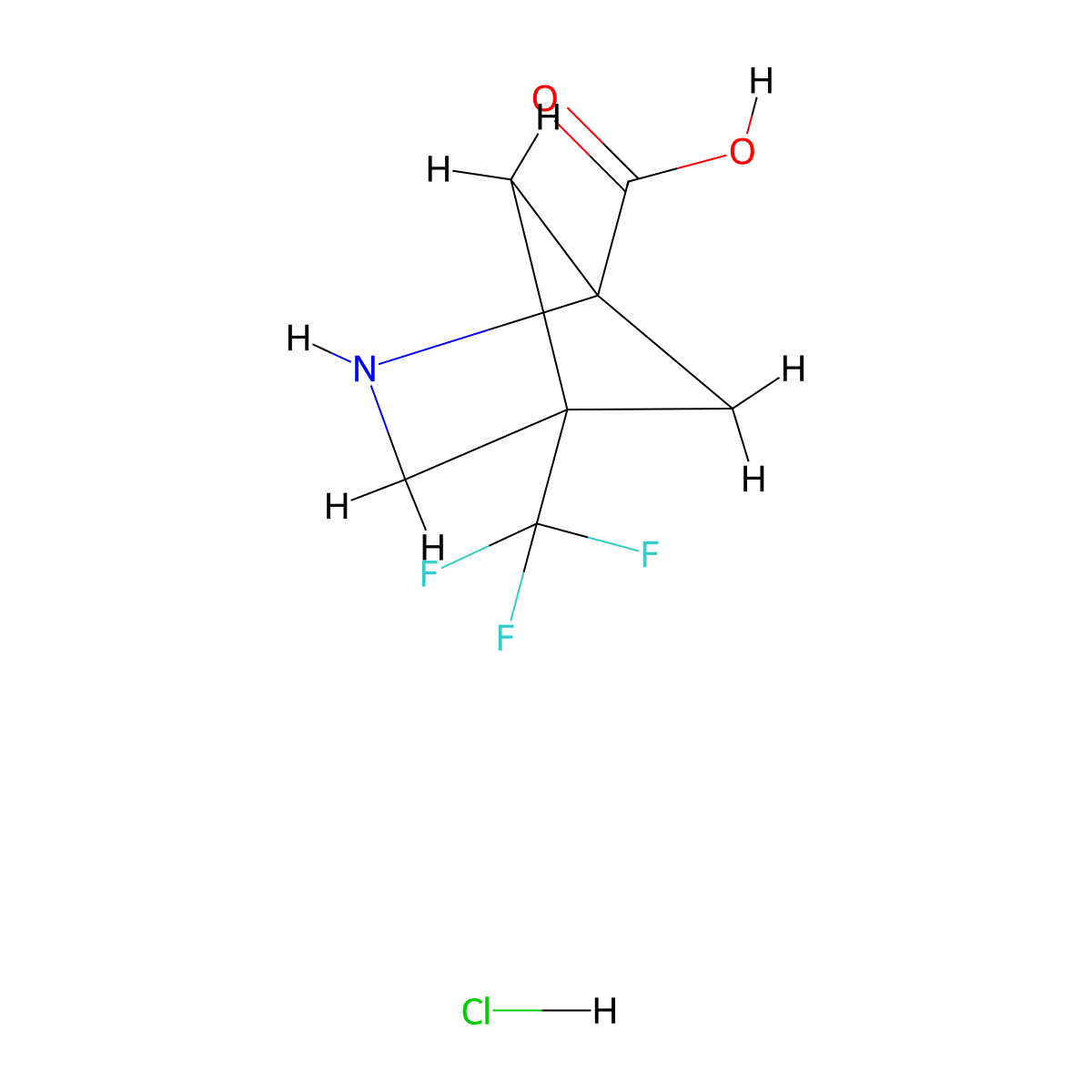 4-(Trifluoromethyl)-2-azabicyclo[2.1.1]hexane-1-carboxylic acid hydrochloride molecular structure, CAS 1955506-39-4