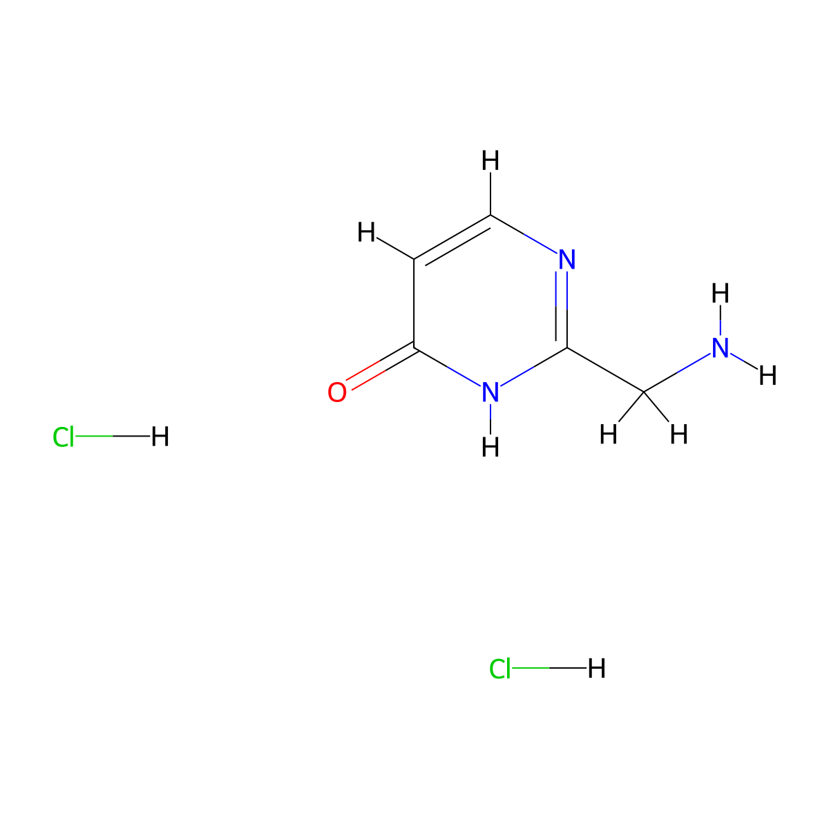 2-(Aminomethyl)-3,4-dihydropyrimidin-4-one dihydrochloride molecular structure, CAS 1955506-42-9