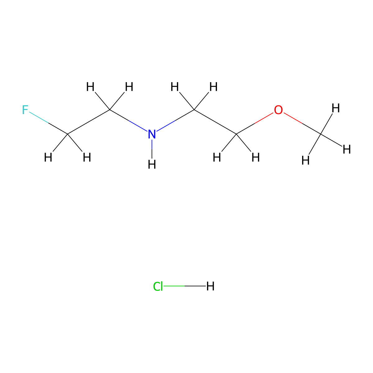 (2-Fluoroethyl)(2-methoxyethyl)amine hydrochloride molecular structure, CAS 1955506-46-3