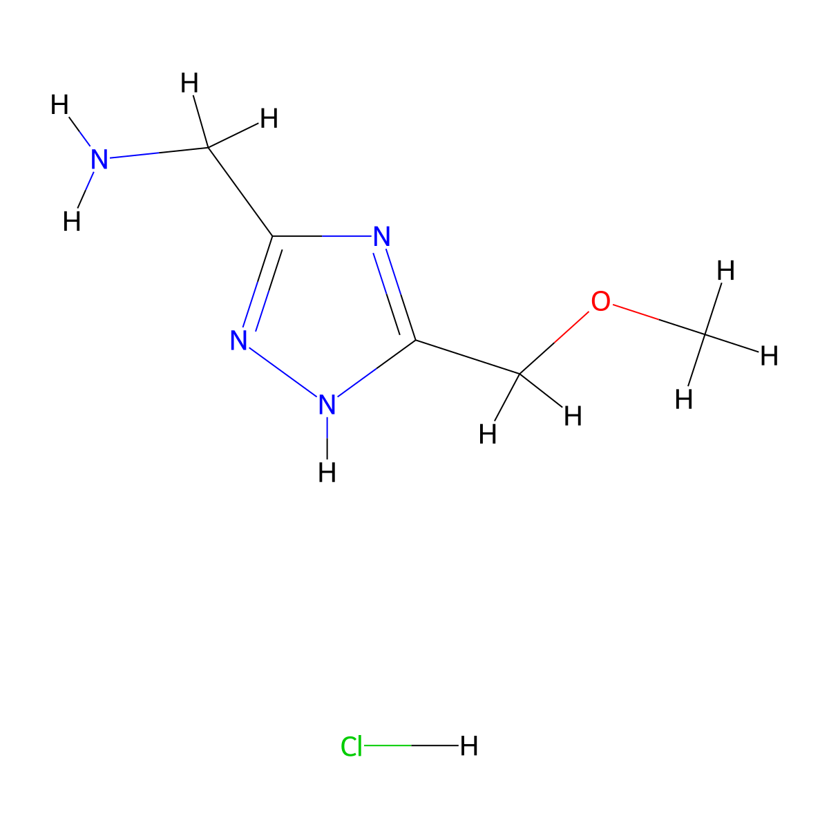 [5-(methoxymethyl)-4H-1,2,4-triazol-3-yl]methanamine hydrochloride molecular structure, CAS 1955506-49-6