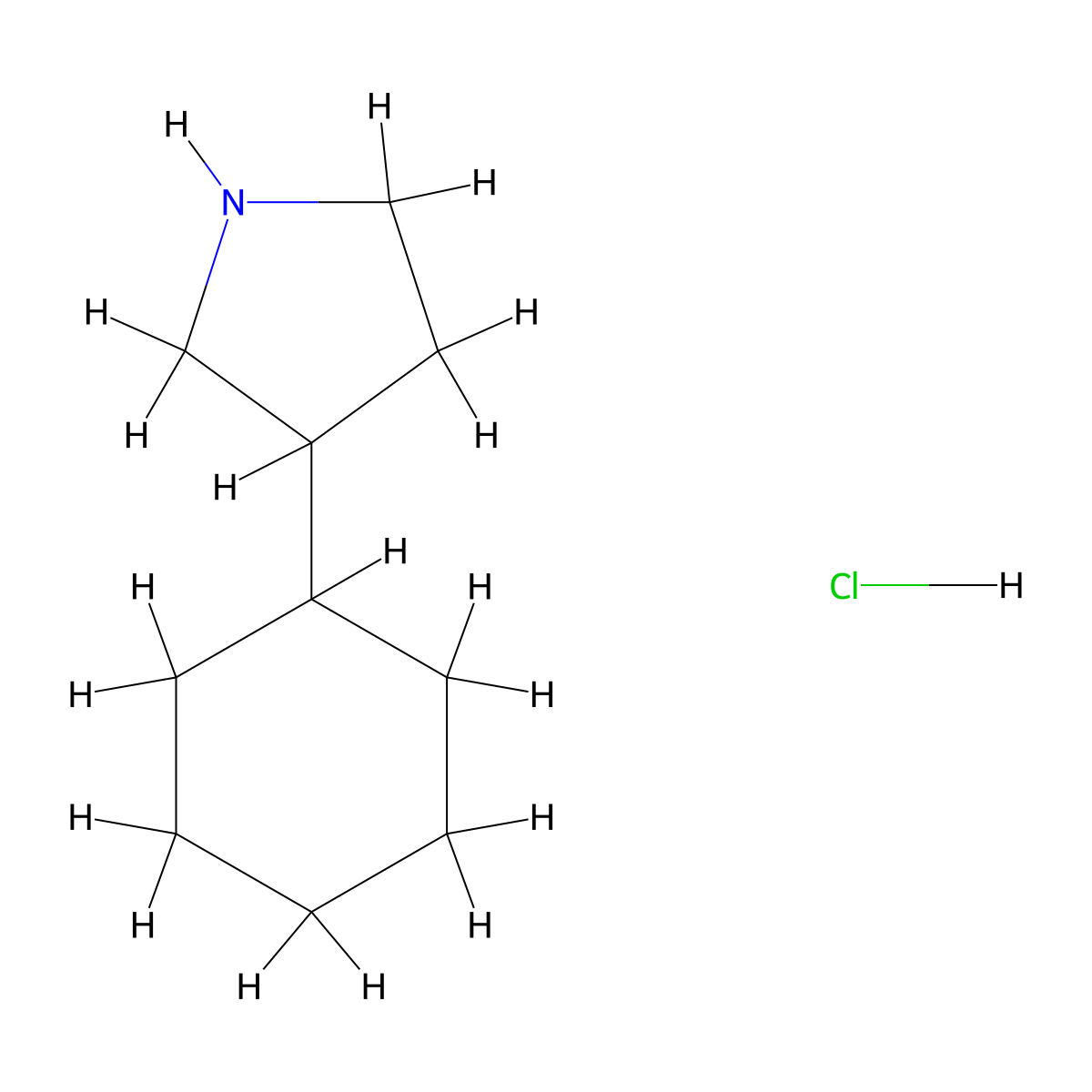 3-Cyclohexylpyrrolidine hydrochloride molecular structure, CAS 1955506-54-3