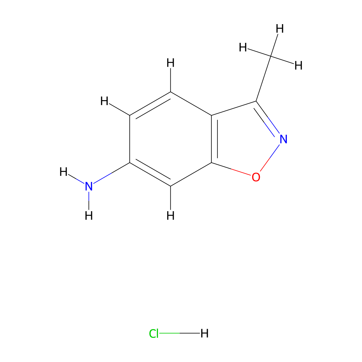3-Methyl-1,2-benzoxazol-6-amine hydrochloride molecular structure, CAS 1955506-56-5