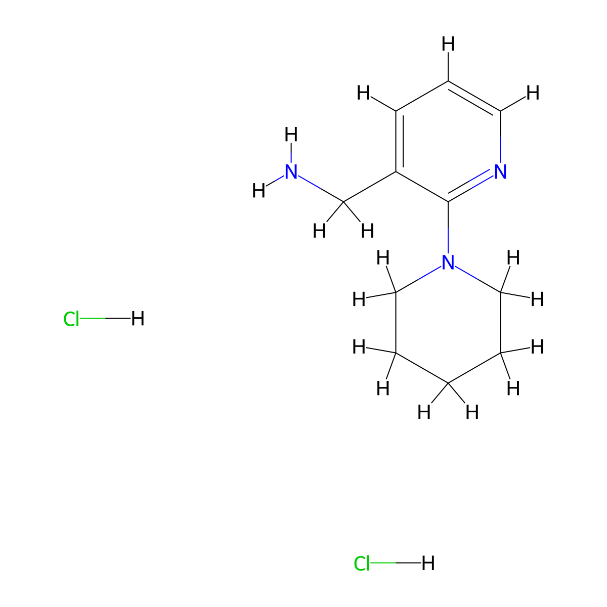 [2-(Piperidin-1-yl)pyridin-3-yl]methanamine dihydrochloride molecular structure, CAS 1955506-57-6