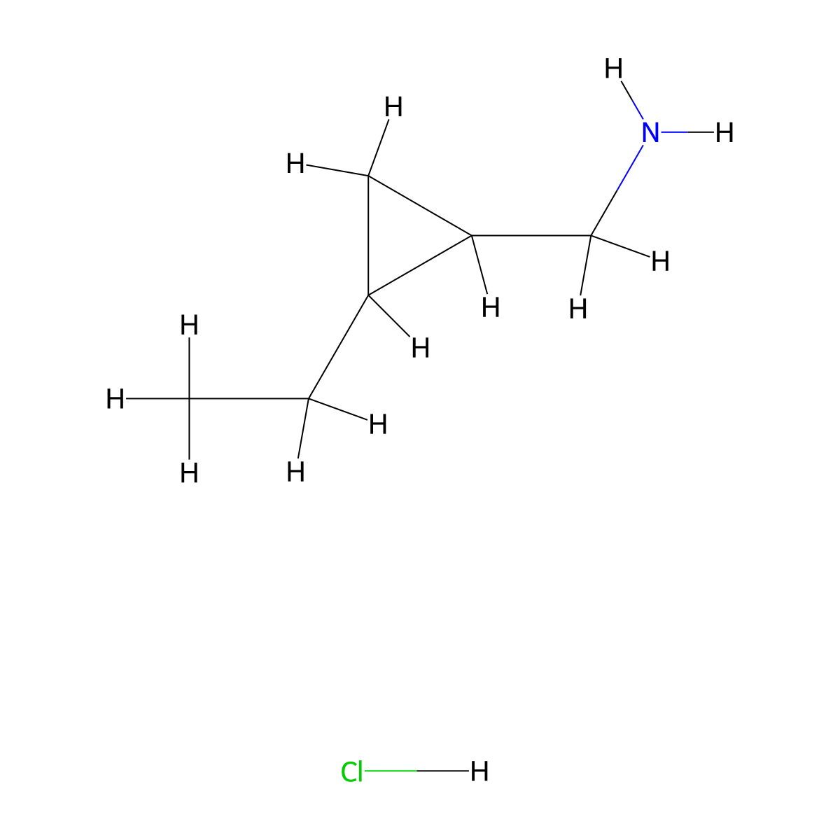 (2-Ethylcyclopropyl)methanamine hydrochloride molecular structure, CAS 1955506-66-7