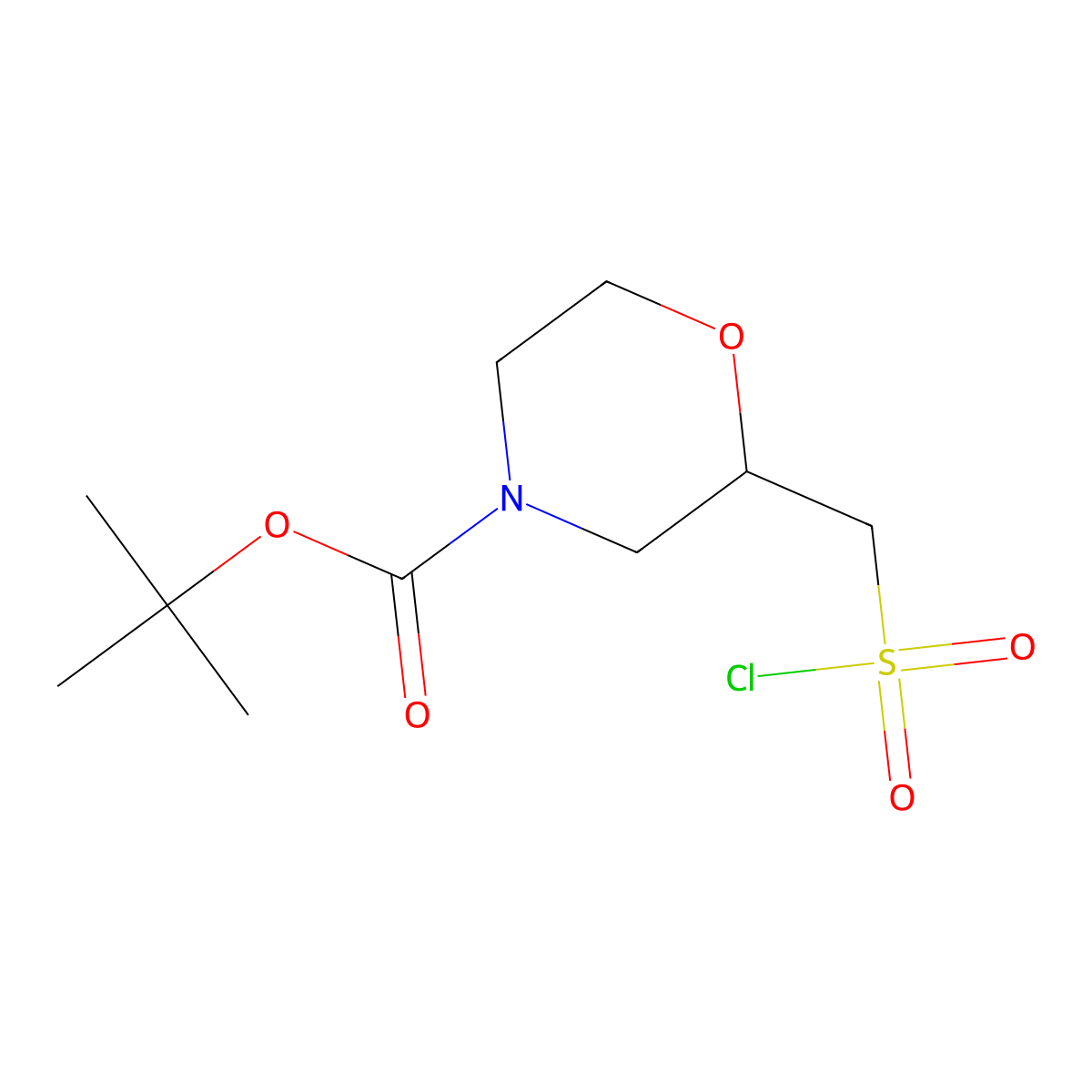 Tert-butyl 2-((chlorosulfonyl)methyl)morpholine-4-carboxylate molecular structure, CAS 1955506-67-8