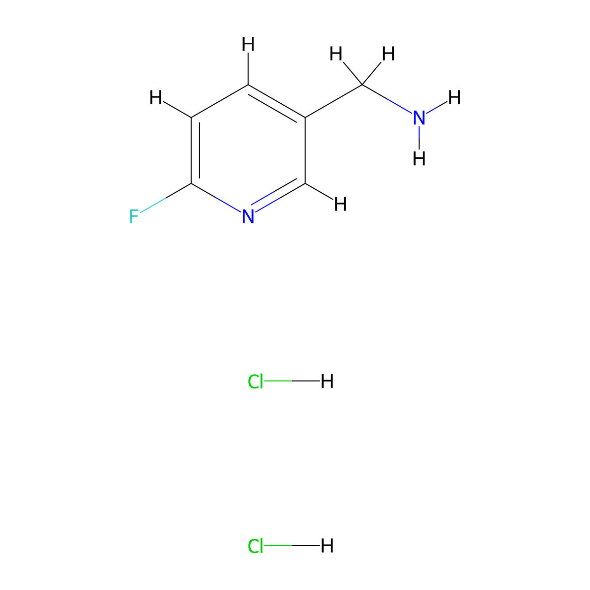 (6-Fluoropyridin-3-yl)methanamine dihydrochloride molecular structure, CAS 1955506-73-6