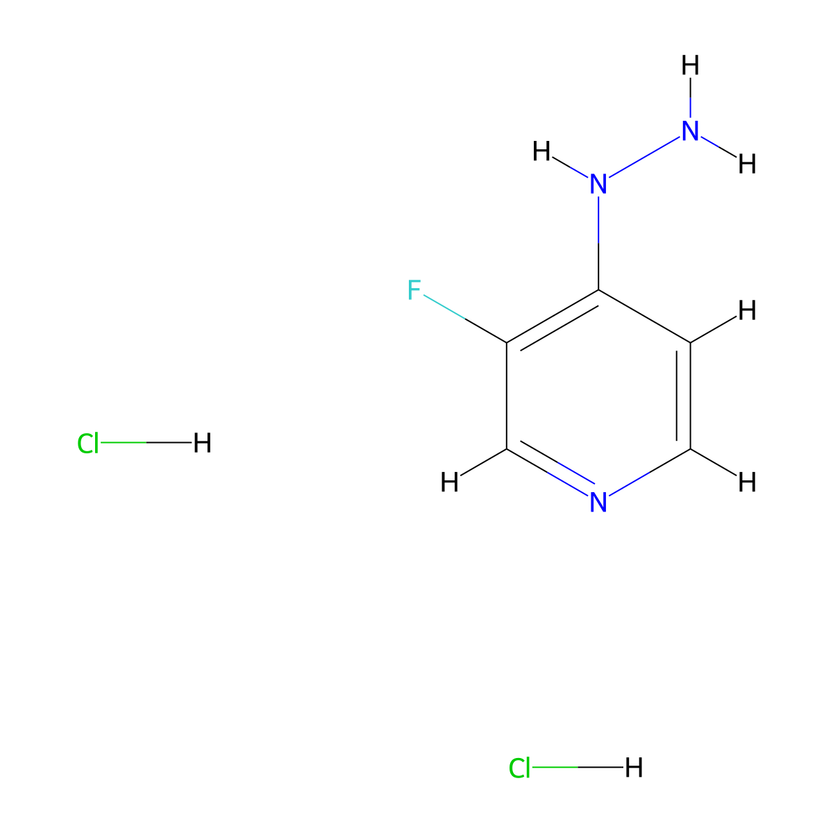 3-Fluoro-4-hydrazinylpyridine dihydrochloride molecular structure, CAS 1955506-84-9