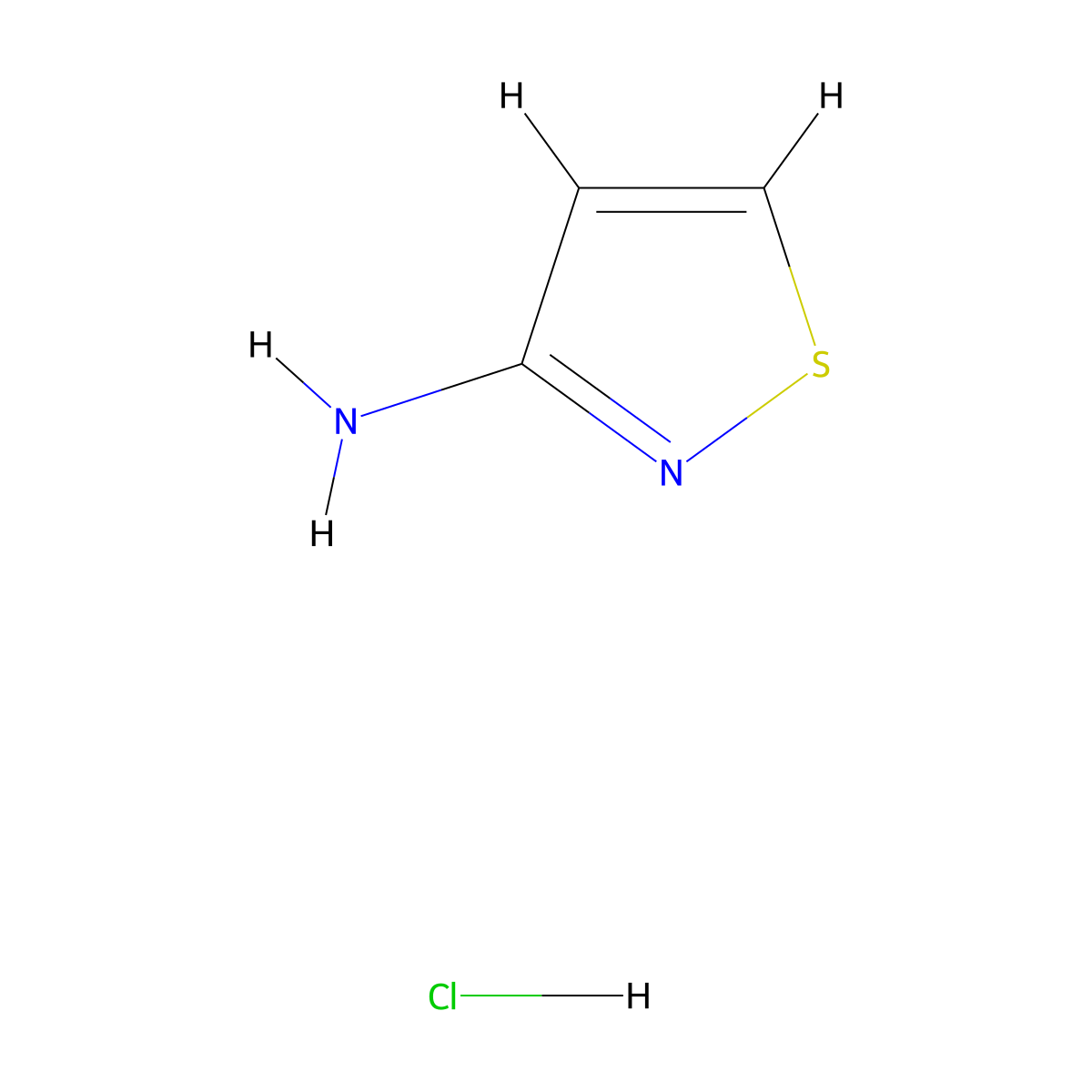 1,2-Thiazol-3-amine hydrochloride molecular structure, CAS 1955506-86-1