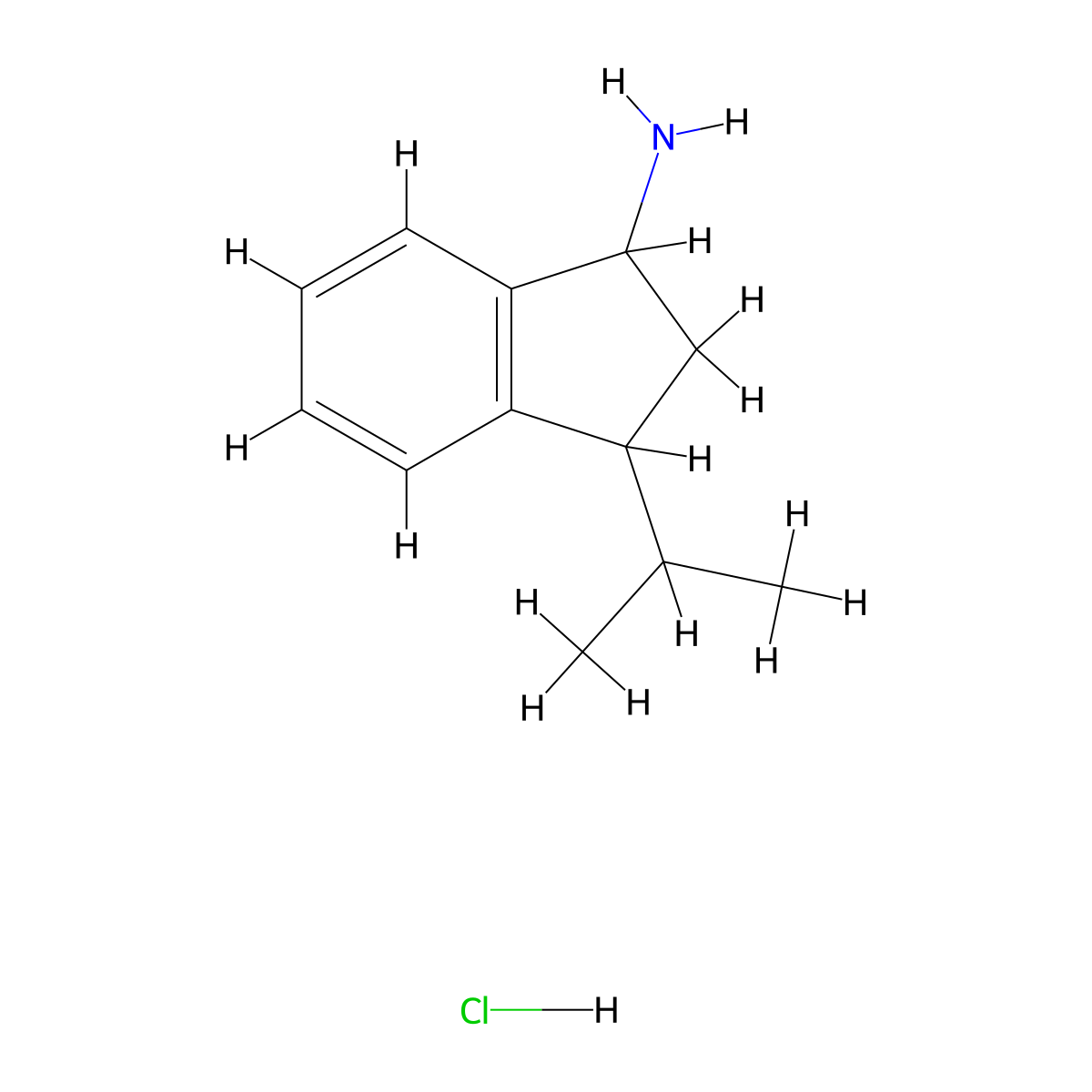 3-(propan-2-yl)-2,3-dihydro-1H-inden-1-amine hydrochloride molecular structure, CAS 1955506-88-3