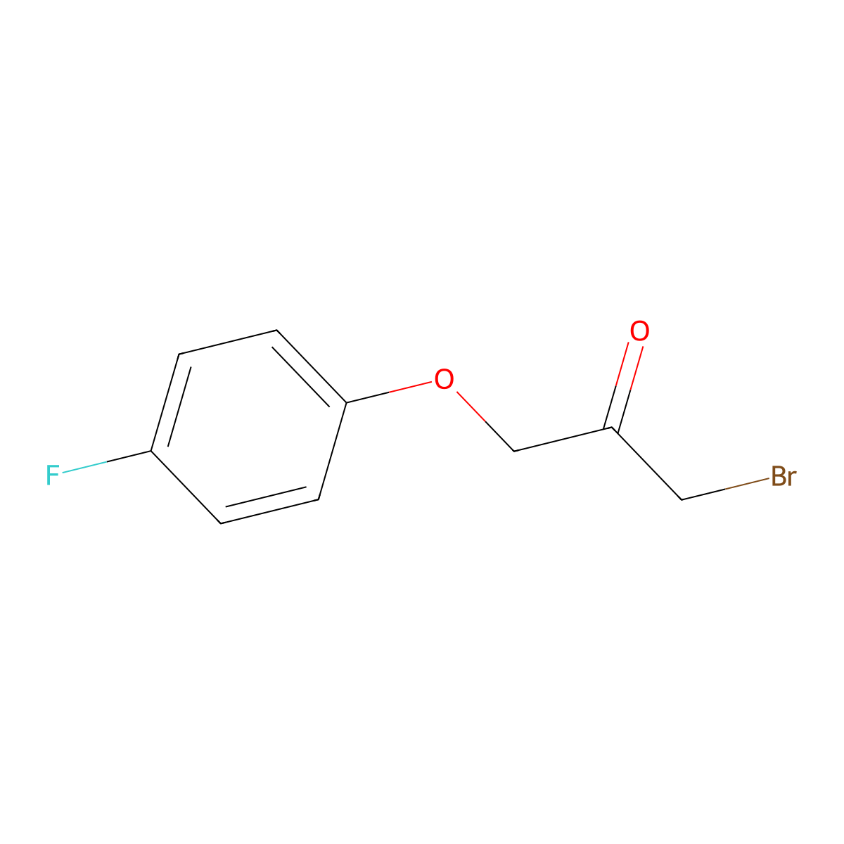 1-Bromo-3-(4-fluorophenoxy)propan-2-one molecular structure, CAS 1955506-90-7