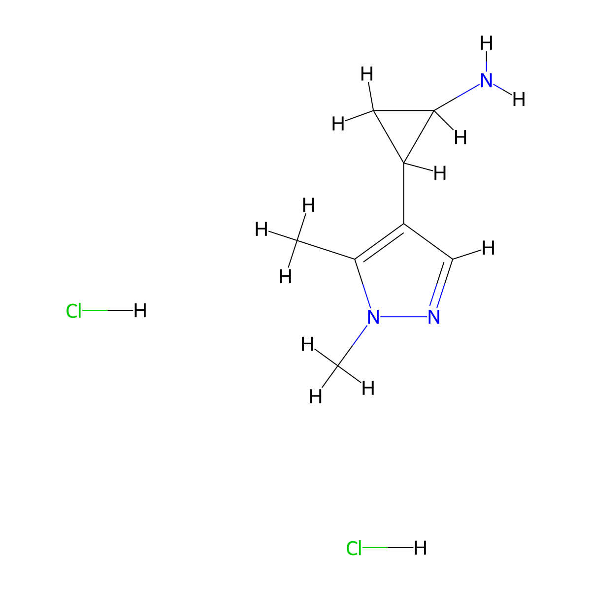 2-(1,5-Dimethyl-1H-pyrazol-4-yl)cyclopropan-1-amine dihydrochloride molecular structure, CAS 1955506-93-0