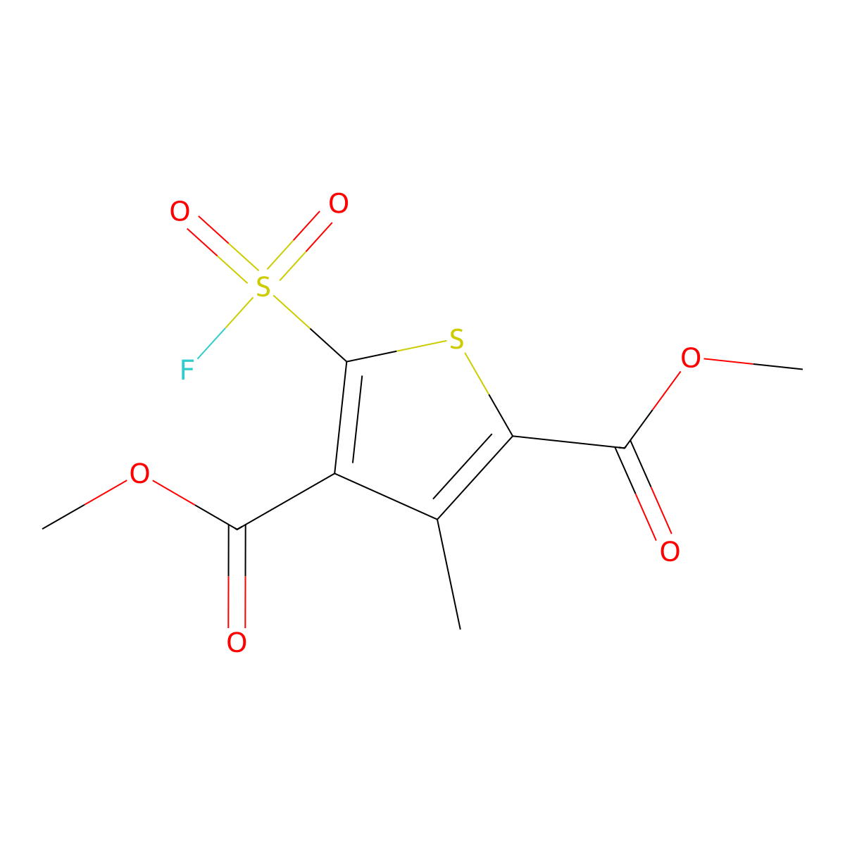 2,4-Dimethyl 5-(fluorosulfonyl)-3-methylthiophene-2,4-dicarboxylate molecular structure, CAS 1955506-96-3