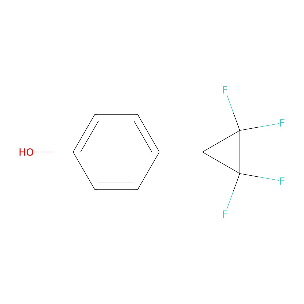 4-(2,2,3,3-Tetrafluorocyclopropyl)phenol molecular structure, CAS 1955506-97-4