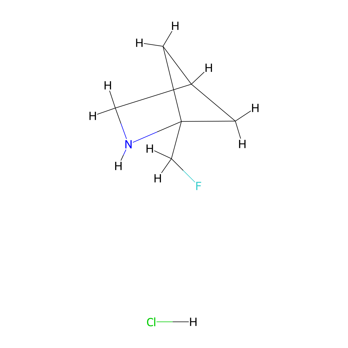 1-(Fluoromethyl)-2-azabicyclo(2.1.1)hexane hydrochloride molecular structure, CAS 1955507-12-6