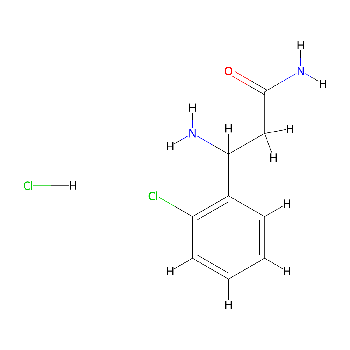 3-Amino-3-(2-chlorophenyl)propanamide hydrochloride molecular structure, CAS 1955507-16-0