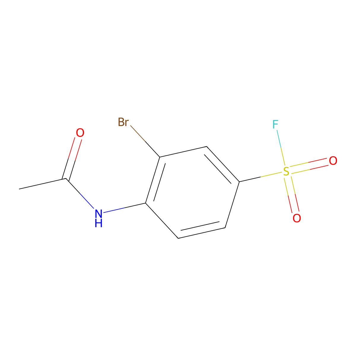 3-Bromo-4-acetamidobenzene-1-sulfonyl fluoride molecular structure, CAS 1955507-19-3