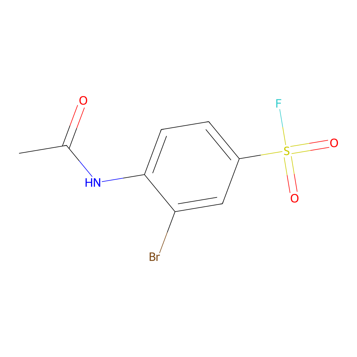 3-Bromo-4-acetamidobenzene-1-sulfonyl fluoride molecular structure, CAS 1955507-19-3