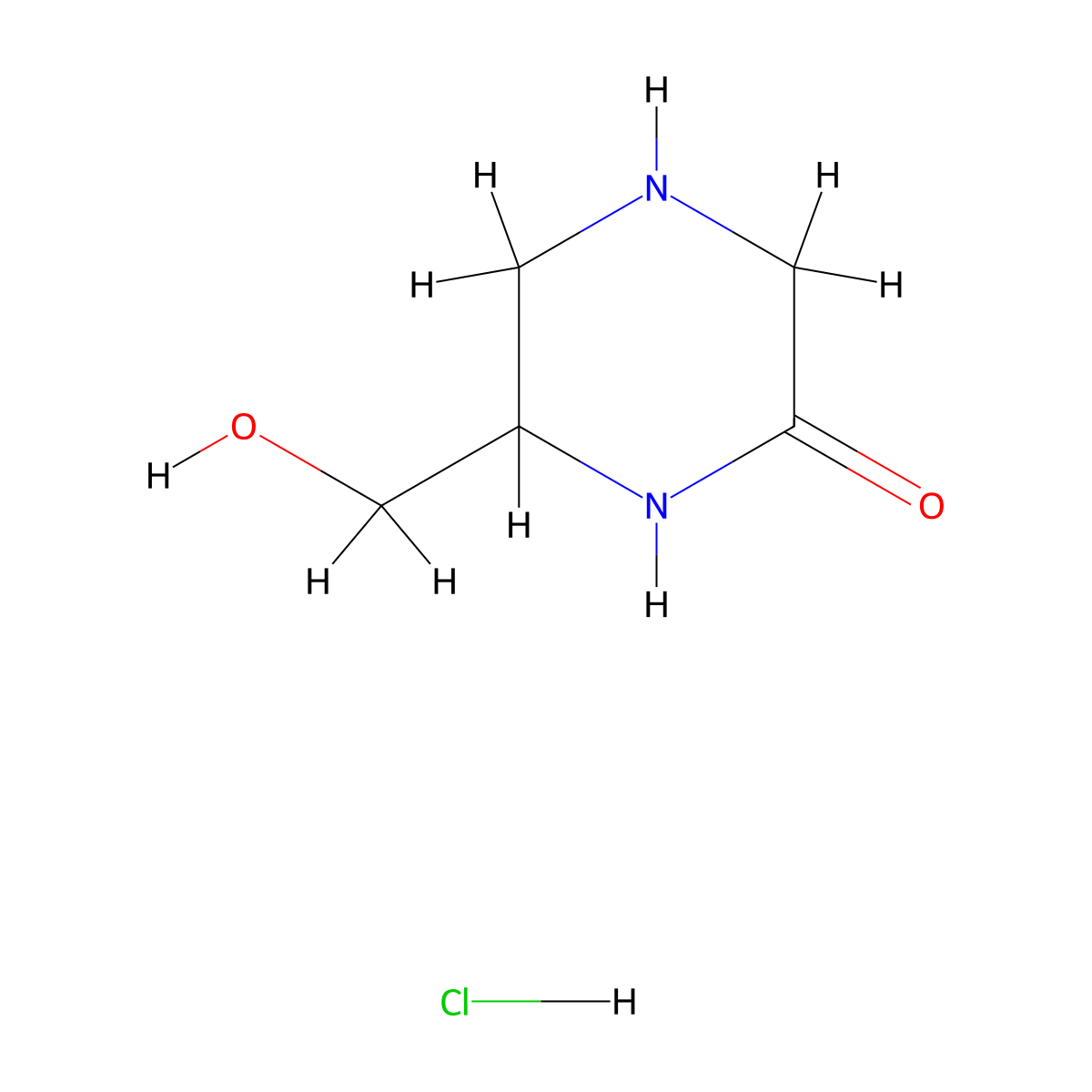 6-(Hydroxymethyl)piperazin-2-one hydrochloride molecular structure, CAS 1955507-21-7