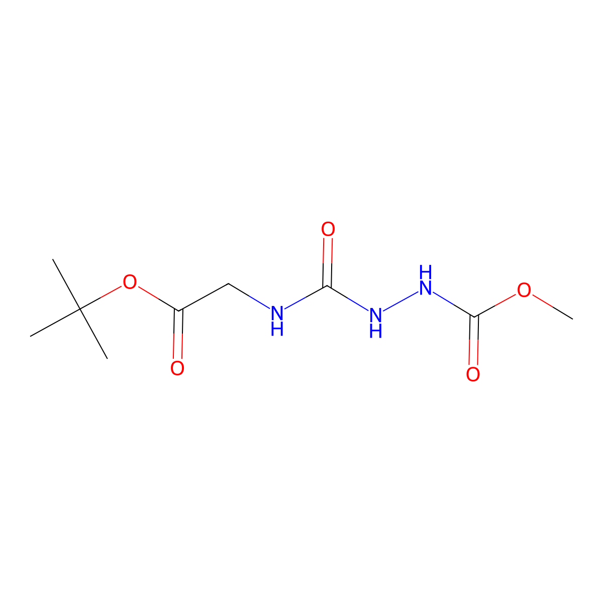 Tert-butyl 2-[({[(methoxycarbonyl)amino]amino}carbonyl)amino]acetate molecular structure, CAS 1955507-24-0