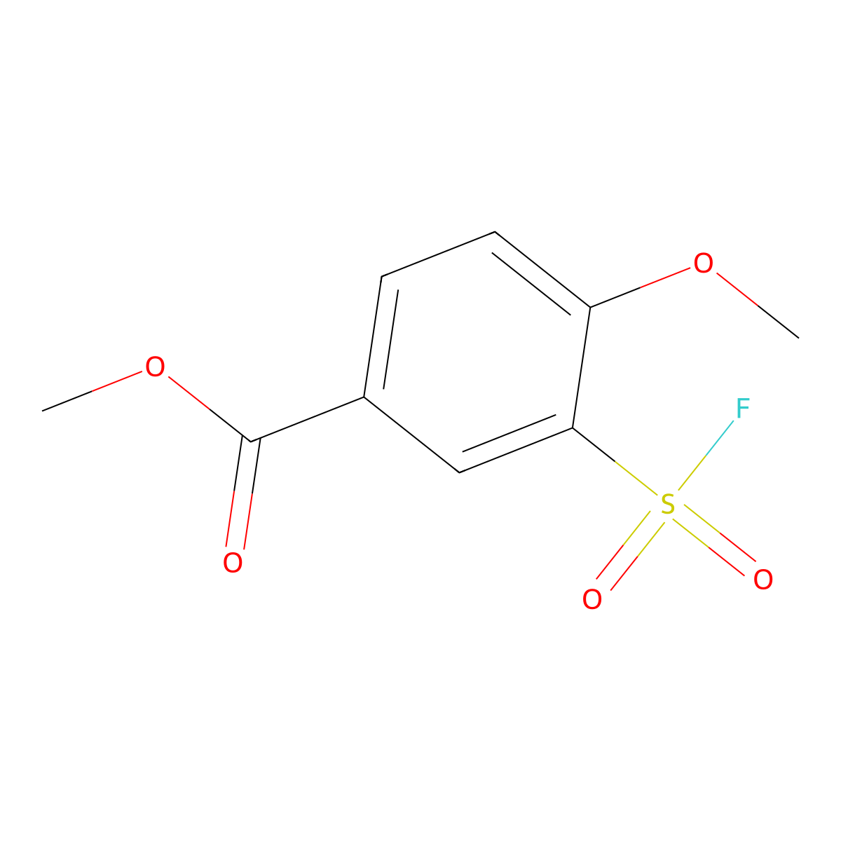 Methyl 3-(fluorosulfonyl)-4-methoxybenzoate molecular structure, CAS 1955507-27-3