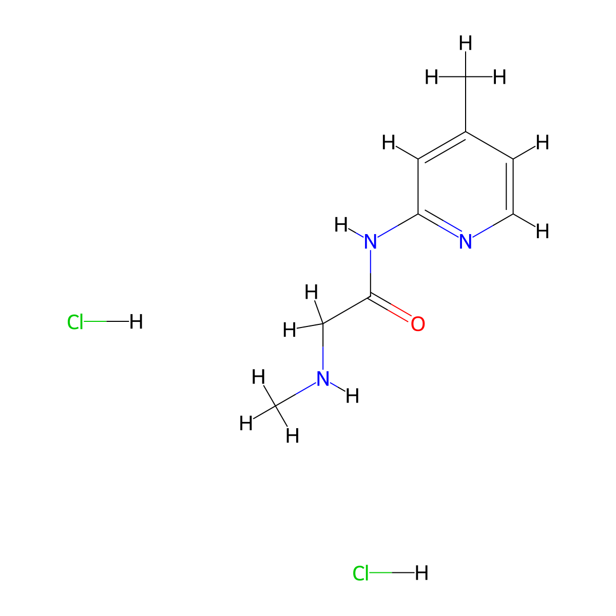 2-(methylamino)-N-(4-methylpyridin-2-yl)acetamide dihydrochloride molecular structure, CAS 1955507-29-5