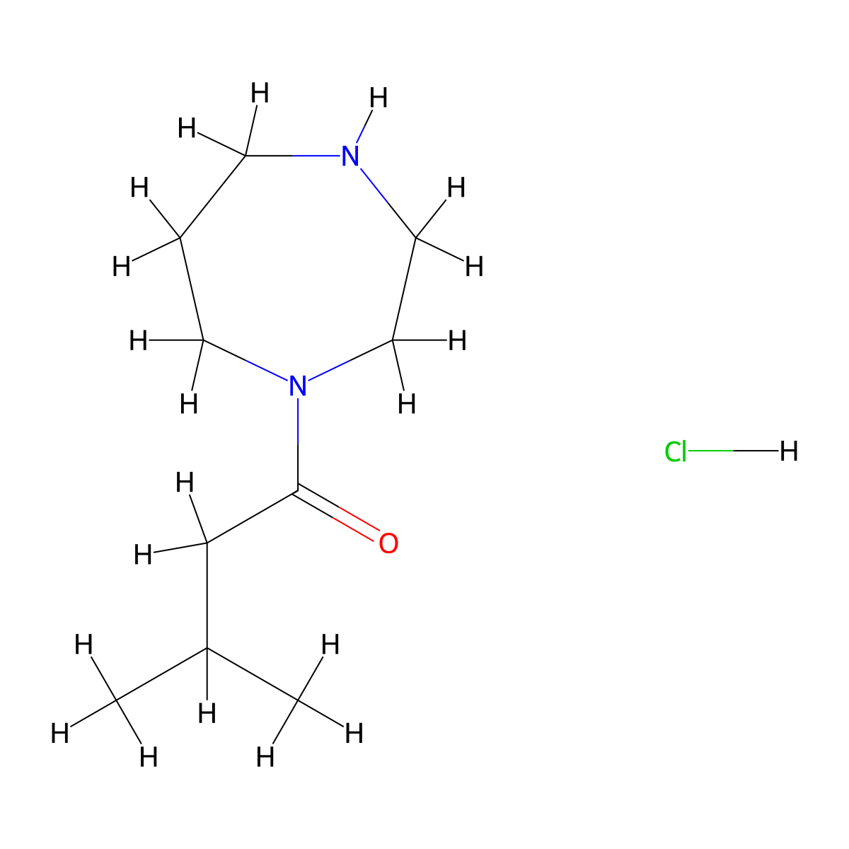 1-(1,4-Diazepan-1-yl)-3-methylbutan-1-one hydrochloride molecular structure, CAS 1955507-38-6