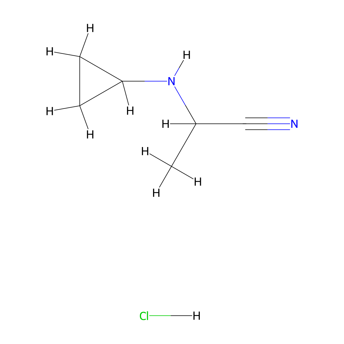 2-(Cyclopropylamino)propanenitrile hydrochloride molecular structure, CAS 1955507-41-1
