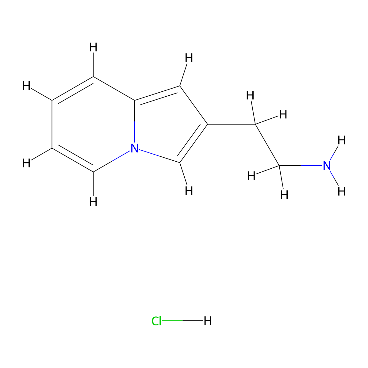 2-(Indolizin-2-yl)ethan-1-amine hydrochloride molecular structure, CAS 1955514-11-0
