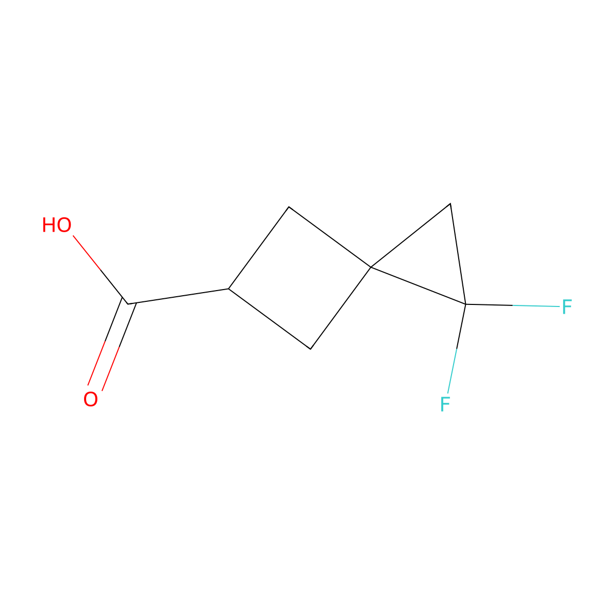 1,1-Difluorospiro(2.3)hexane-5-carboxylic acid molecular structure, CAS 1955514-17-6