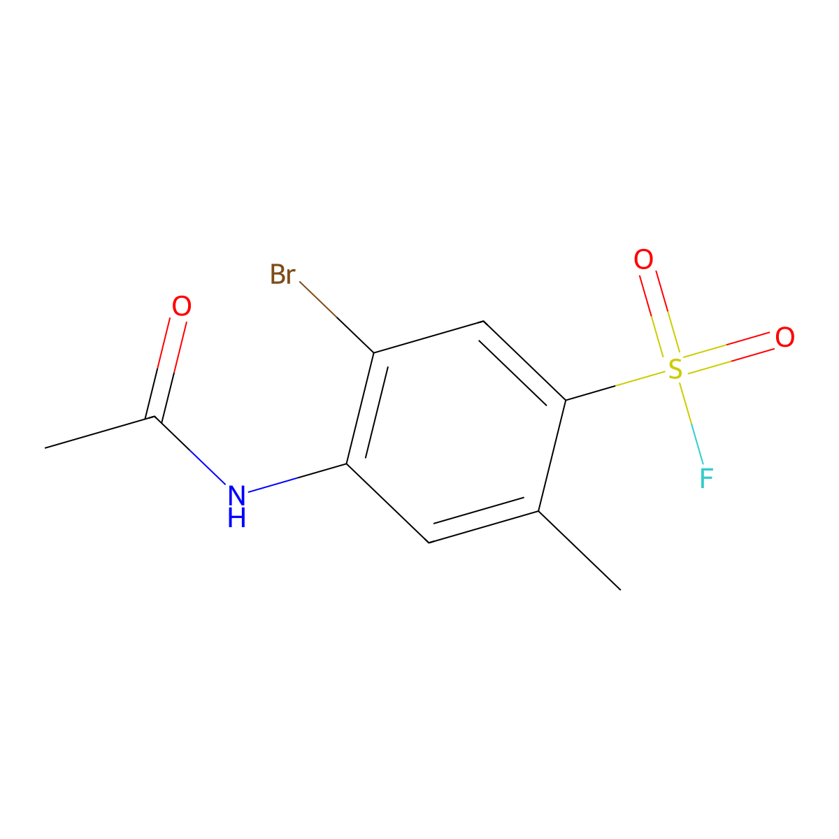 5-Bromo-4-acetamido-2-methylbenzene-1-sulfonyl fluoride molecular structure, CAS 1955514-21-2