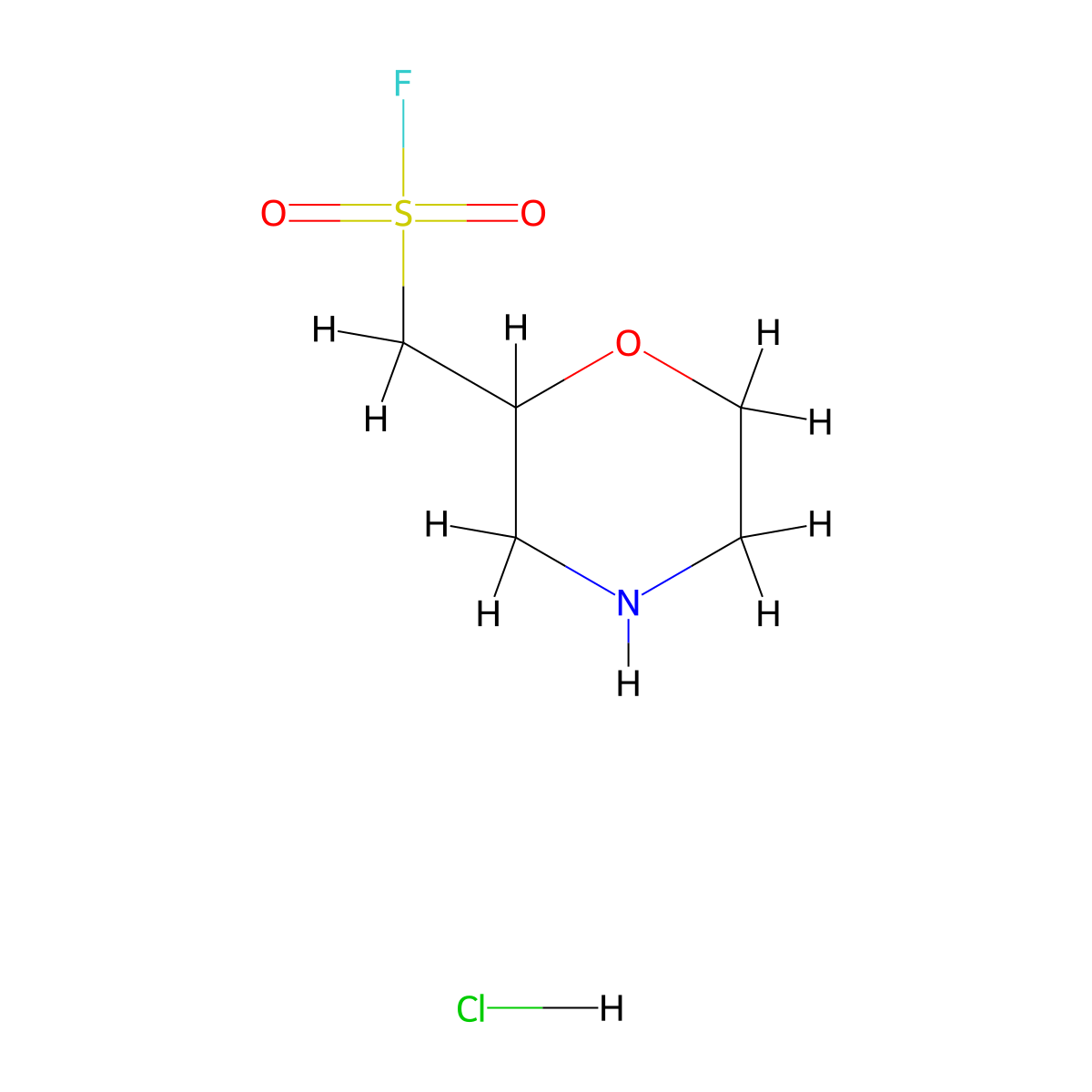 (Morpholin-2-yl)methanesulfonyl fluoride hydrochloride molecular structure, CAS 1955514-30-3
