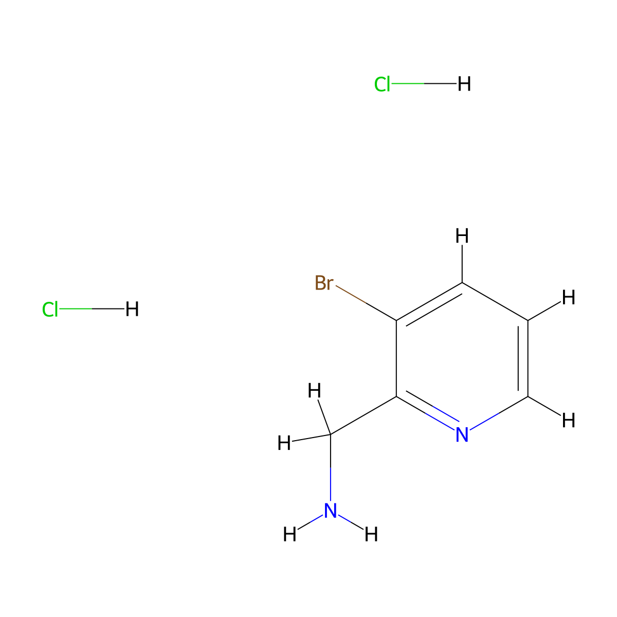 (3-Bromopyridin-2-yl)methanamine dihydrochloride molecular structure, CAS 1955514-31-4