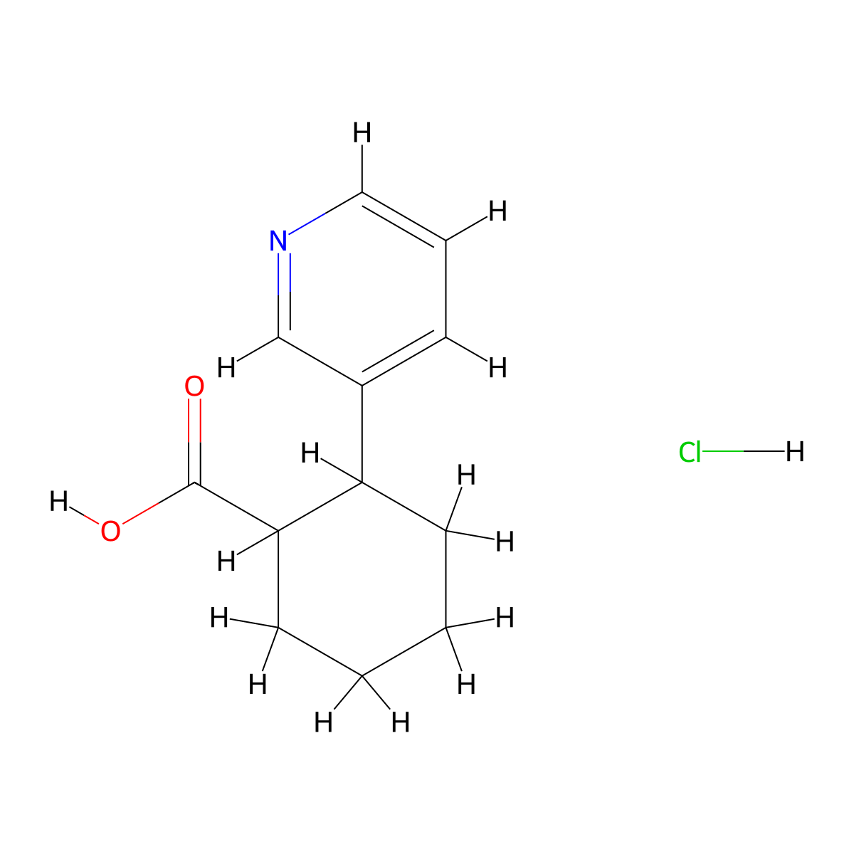 2-(Pyridin-3-yl)cyclohexane-1-carboxylic acid hydrochloride molecular structure, CAS 1955514-33-6