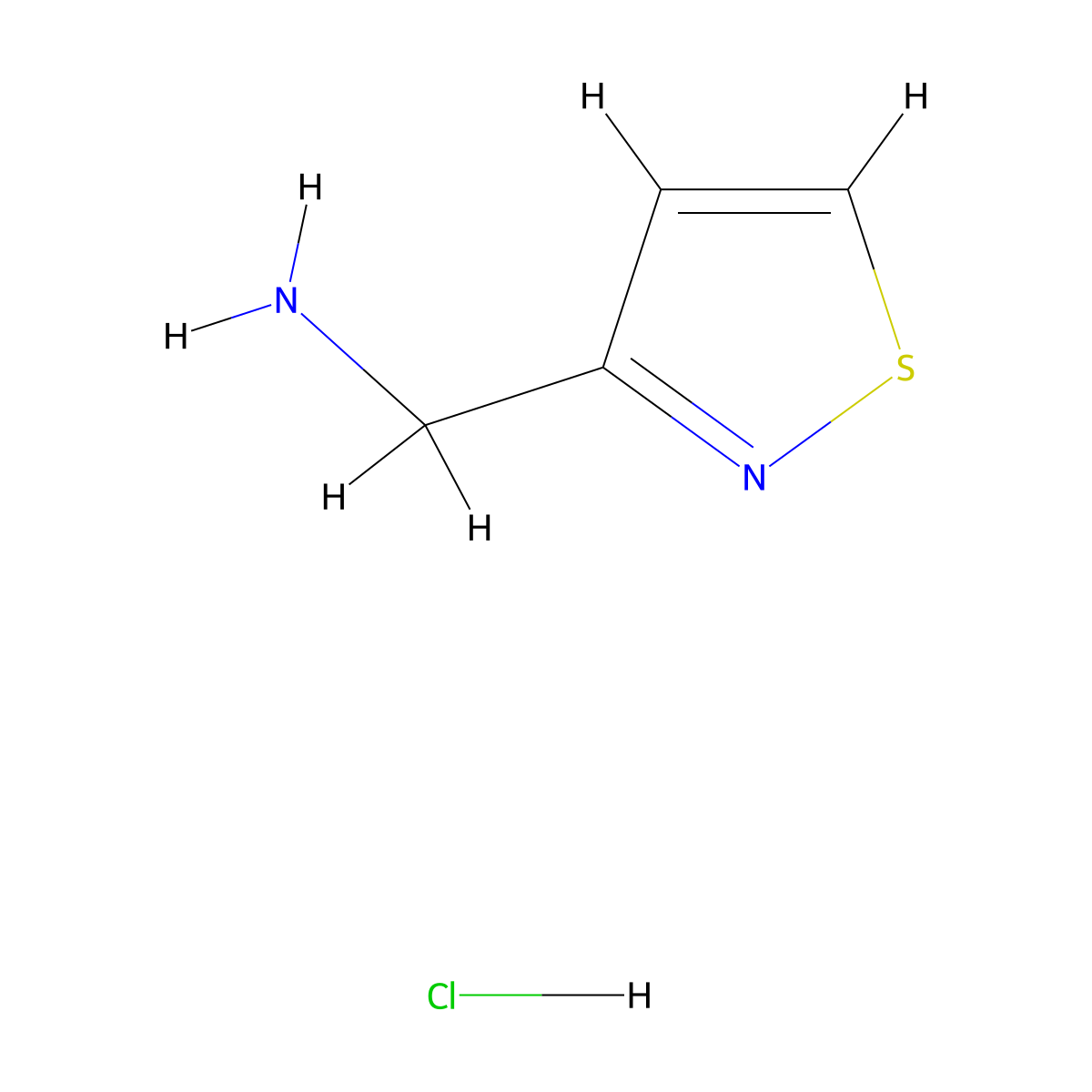 Isothiazol-3-ylmethanamine hydrochloride molecular structure, CAS 1955514-40-5