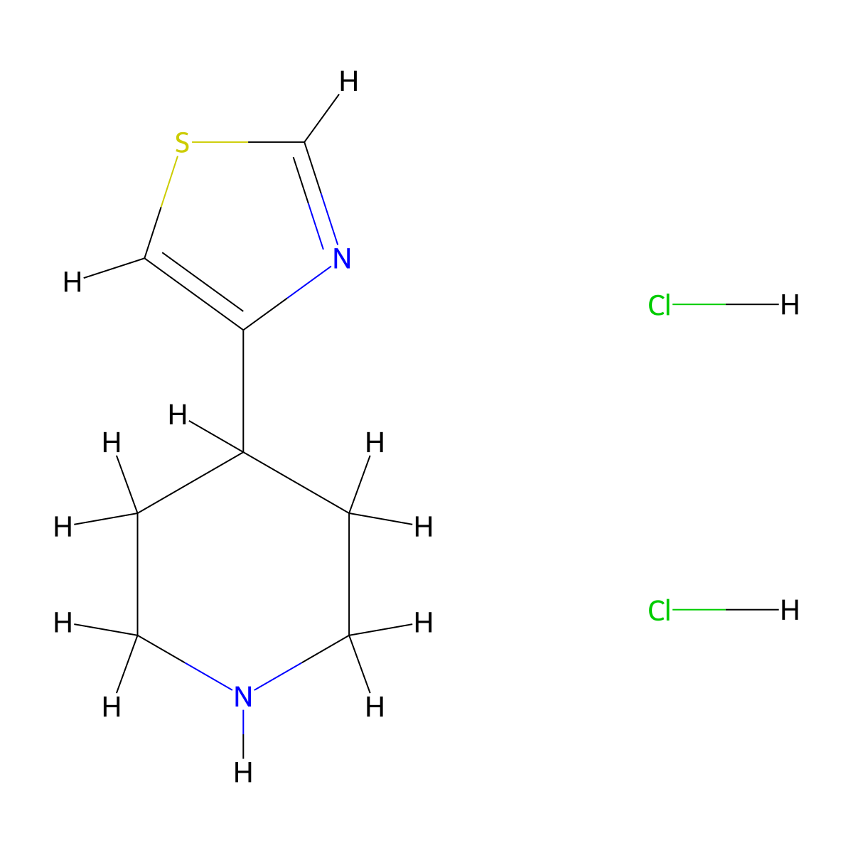 4-(1,3-Thiazol-4-yl)piperidine dihydrochloride molecular structure, CAS 1955514-43-8