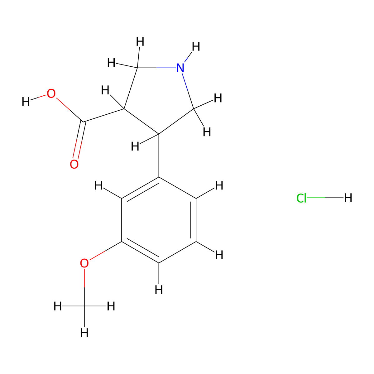 4-(3-Methoxyphenyl)pyrrolidine-3-carboxylic acid hydrochloride molecular structure, CAS 1955514-45-0